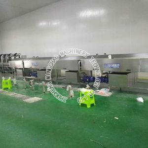 Cleaning line for fruit and vegetable